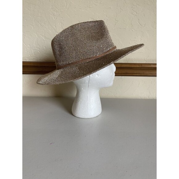 Marcus Adler Gold Sparkle Fedora Hat One Size Polyester - Picture 3 of 7